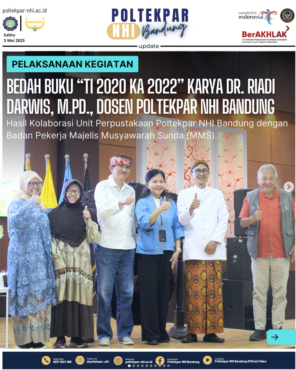 Bedah Buku “TI 2020 KA 2022” Karya Dr. Riadi Darwis, M.Pd., Dosen Poltekpar NHI Bandung