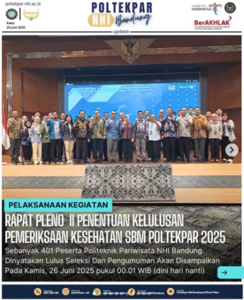 Pelaksanaan Kegiatan Rapat Pleno II Penentuan Kelulusan Pemeriksaan Kesehatan SBM Poltekpar 2025
