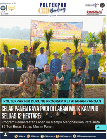 Poltekpar NHI Supports Food Security Program with 12-Hectare Rice Harvest Festival