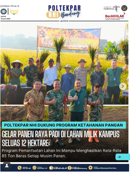Poltekpar NHI Dukung Program Ketahanan Pangan Gelar Panen Raya Padi Seluas 12 Hektare
