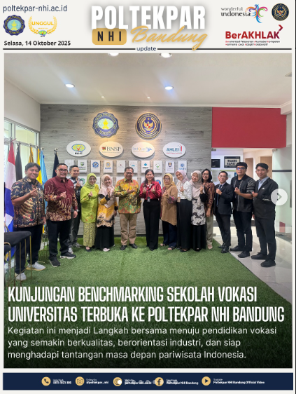Kunjungan Benchmarking Sekolah Vokasi Universitas Terbuka Ke Poltekpar NHI Bandung