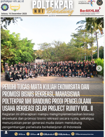 Penuhi Tugas Mata Kuliah Ekowisata Dan Promosi Bisnis Rekreasi, Mahasiswa Poltekpar NHI Bandung Prodi Pengelolaan Usaha Rekreasi Gelar Project Runity Vol. Ii