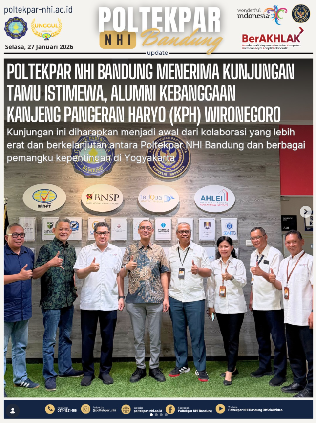 Poltekpar NHI Bandung Menerima Kunjungan Tamu Istimewa, Alumni Kebanggaan Kanjeng Pangeran Haryo (KPH) Wironegoro
