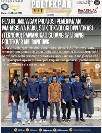 Penuhi Undangan Promosi Penerimaan Mahasiswa Baru, SMK Teknologi dan Vokasi (TEKNOVO) Pamanukan Subang Sambangi Poltekpar NHI Bandung