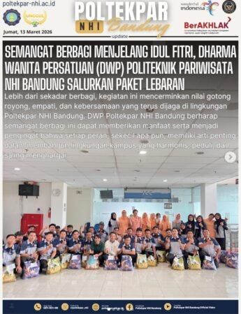 Semangat Berbagi Menjelang Idul Fitri, Dharma Wanita Persatuan (DWP) Politeknik Pariwisata NHI Bandung Salurkan Paket Lebaran