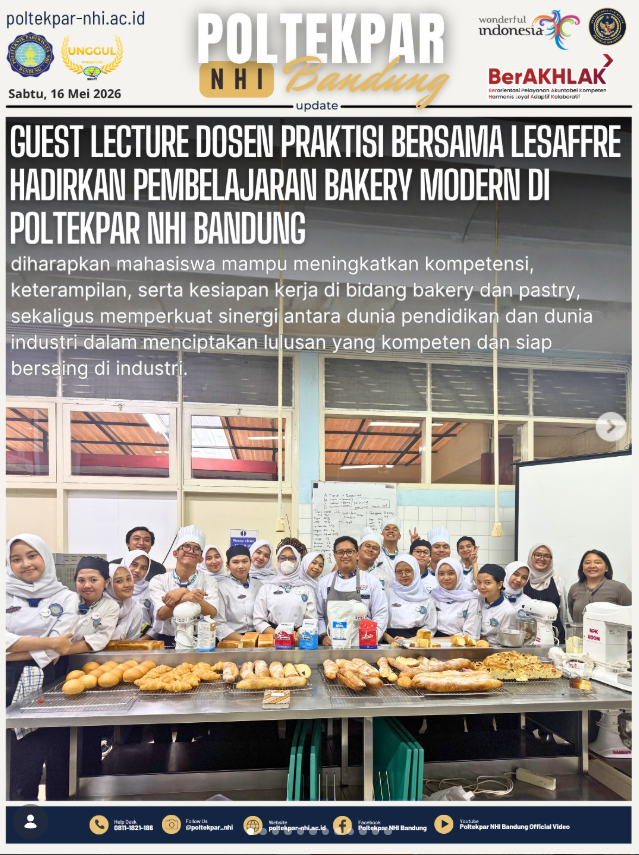 Guest Lecture Dosen Praktisi Bersama Lesaffre Hadirkan Pembelajaran Bakery Modern Di Poltekpar NHI Bandung