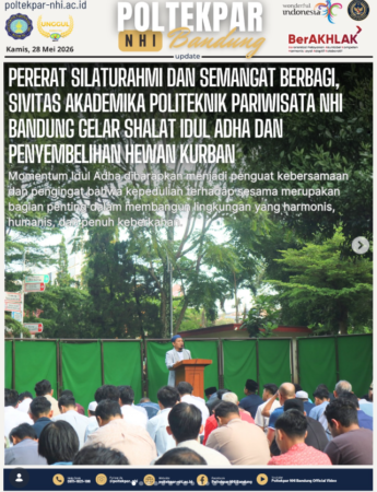 Pererat Silaturahmi Dan Semangat Berbagi, Sivitas Akademika Politeknik Pariwisata NHI Bandung Gelar Shalat Idul Adha Dan Penyembelihan Hewan Kurban