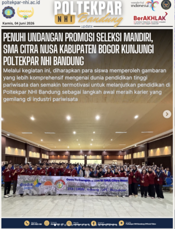 Penuhi Undangan Promosi Seleksi Mandiri, SMA Citra Nusa Kabupaten Bogor Kunjungi Poltekpar NHI Bandung