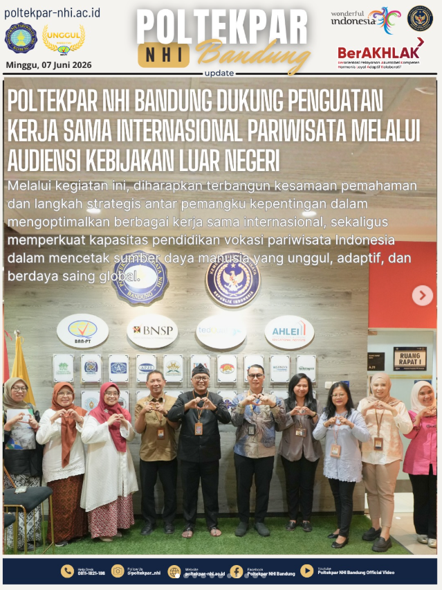 Poltekpar NHI Bandung Dukung Penguatan Kerja Sama Internasional Pariwisata Melalui Audiensi Kebijakan Luar Negeri
