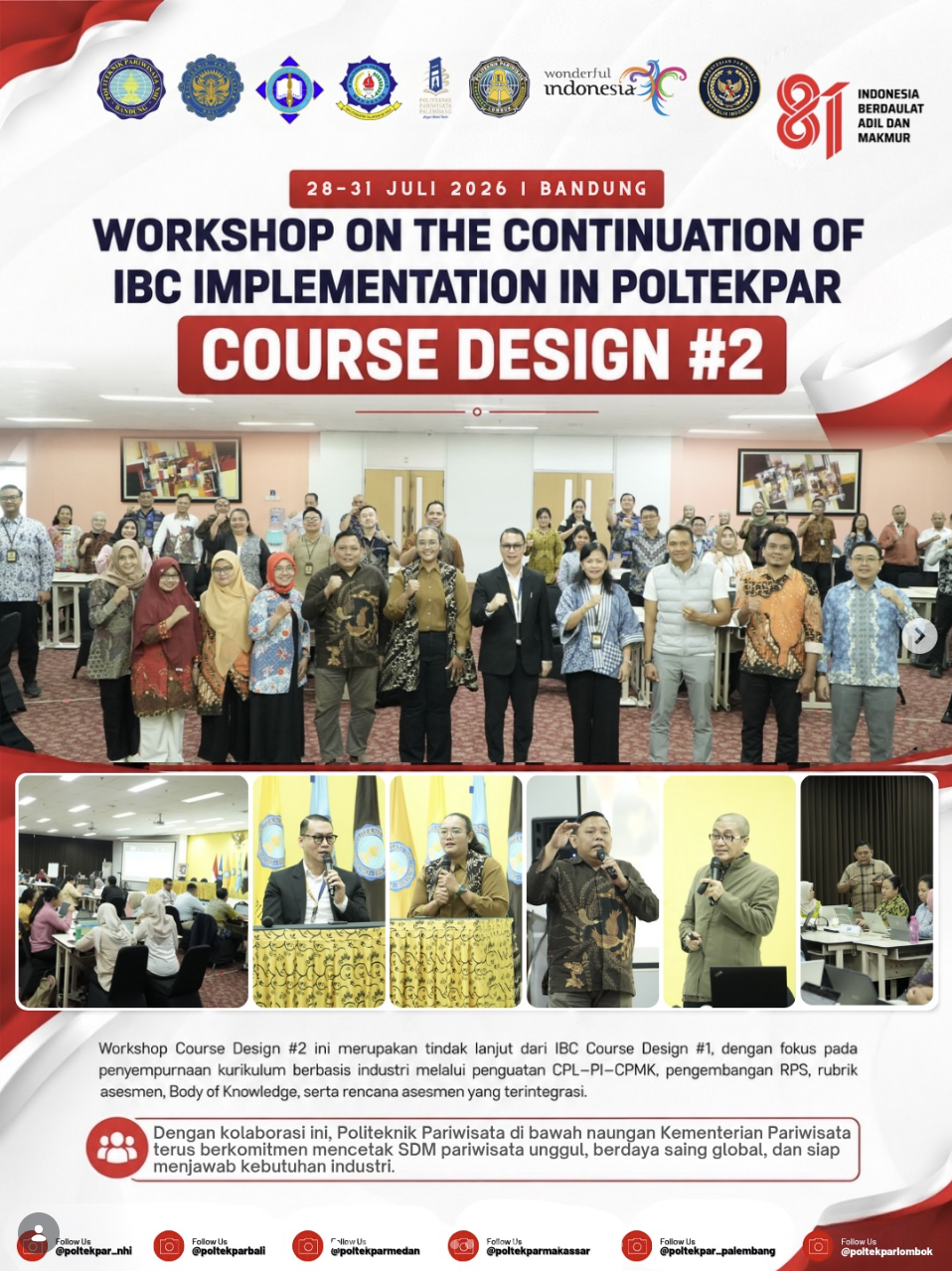 Workshop on the Continuation of IBC Implementation in Poltekpar – Course Design #2