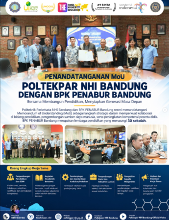 Penandatanganan MoU Poltekpar NHI Bandung dengan BPK Penabur Bandung