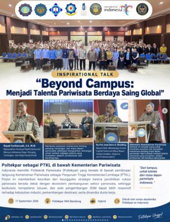 Inspirational Talk “Beyond Campus: Menjadi Talenta Pariwisata Berdaya Saing Global”