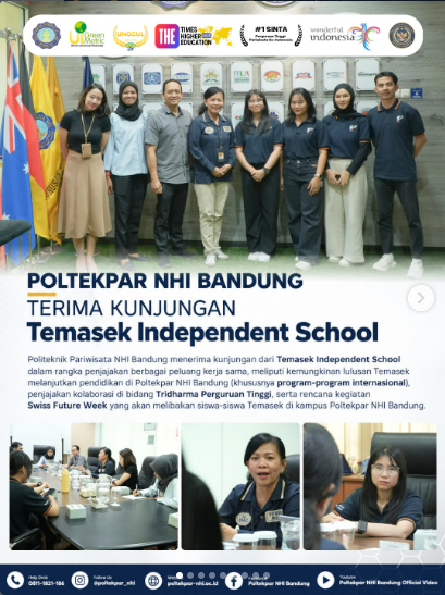 Poltekpar NHI Bandung Terima Kunjungan Temasek Independent School
